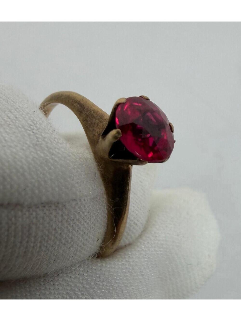 Vintage Pink Sapphire and Solid Gold Ring Women’s Size 6.5 - Picture 9 of 16